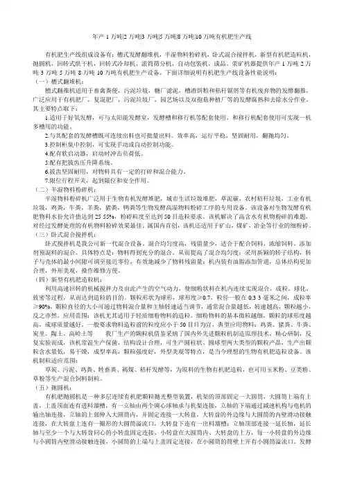 年产1万吨2万吨3万吨5万吨8万吨10万吨有机肥生产线