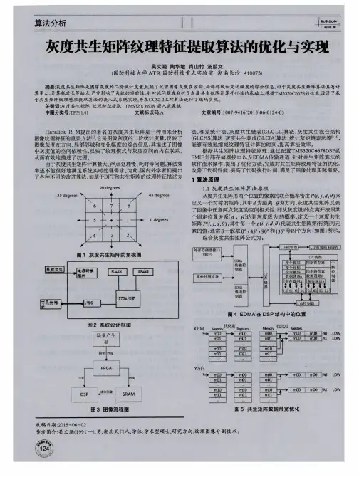 灰度共生矩阵纹理特征提取算法的优化与实现