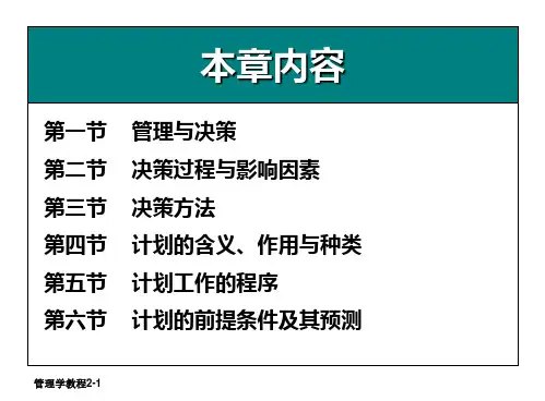管理学_计划与决策