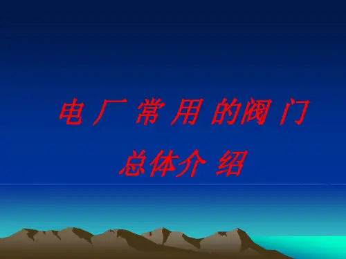 电厂常用的阀门总体介绍