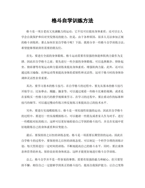 格斗自学训练方法