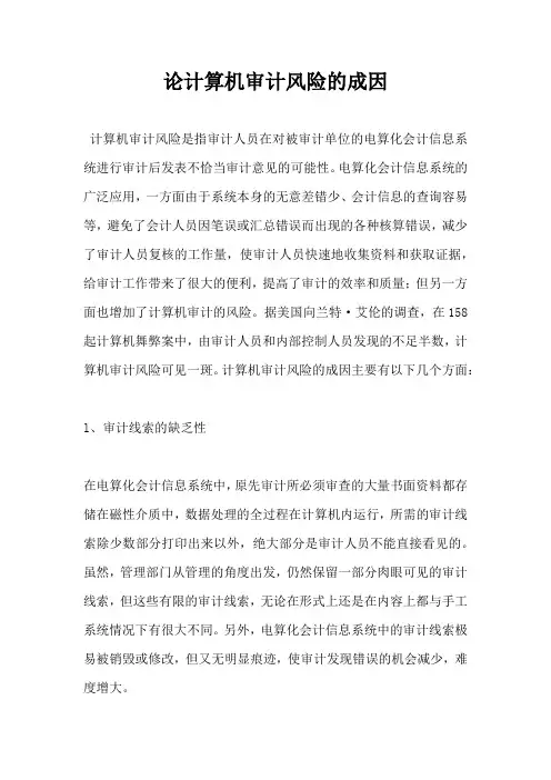 论计算机审计风险的成因