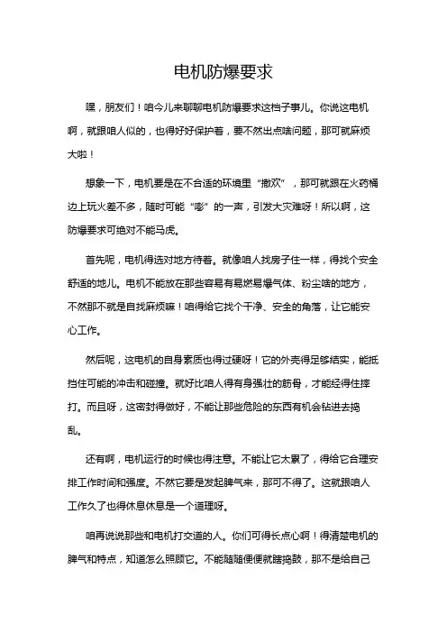 电机防爆要求