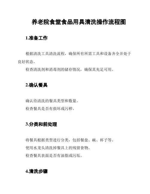 养老院食堂食品用具清洗操作流程图