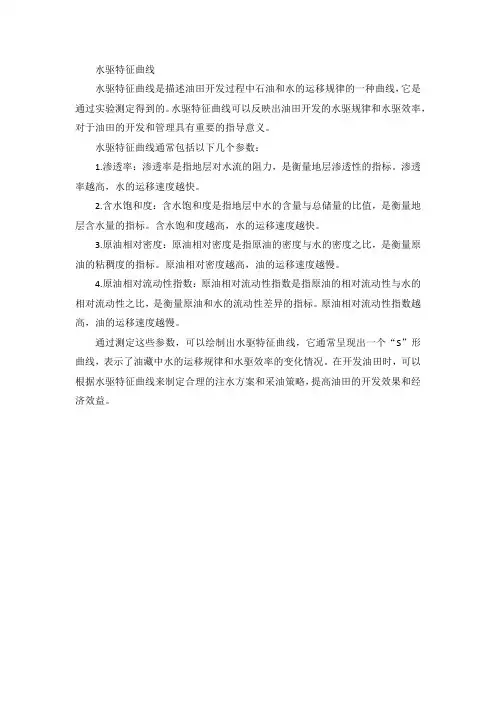 水驱特征曲线