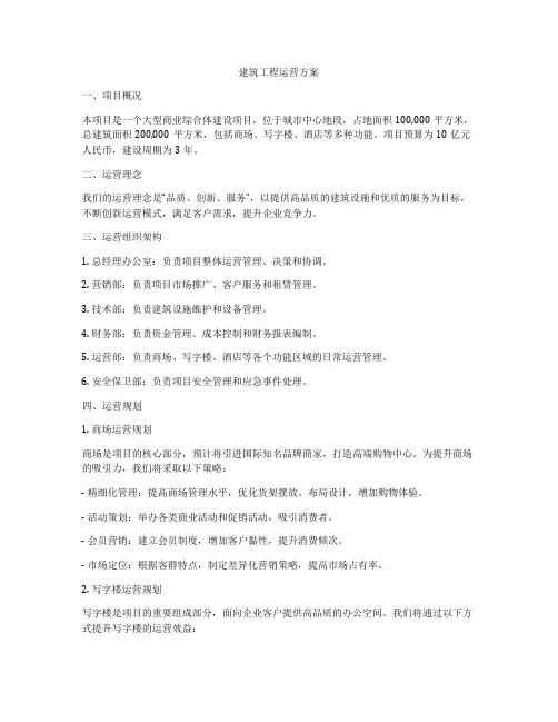 建筑工程运营方案