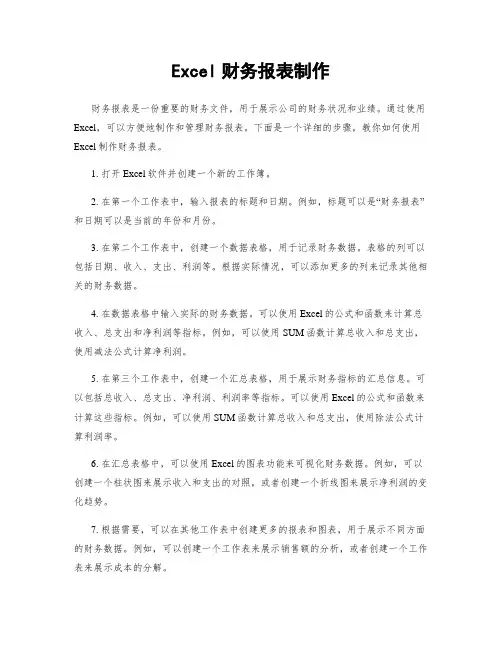 Excel财务报表制作