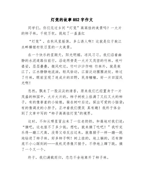 灯笼的故事852字作文