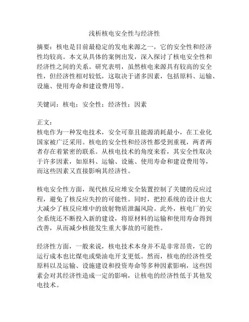 核电安全性与经济性