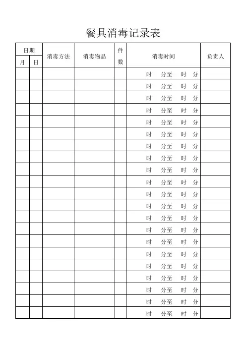 餐具消毒记录表