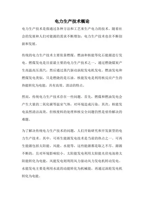 电力生产技术概论