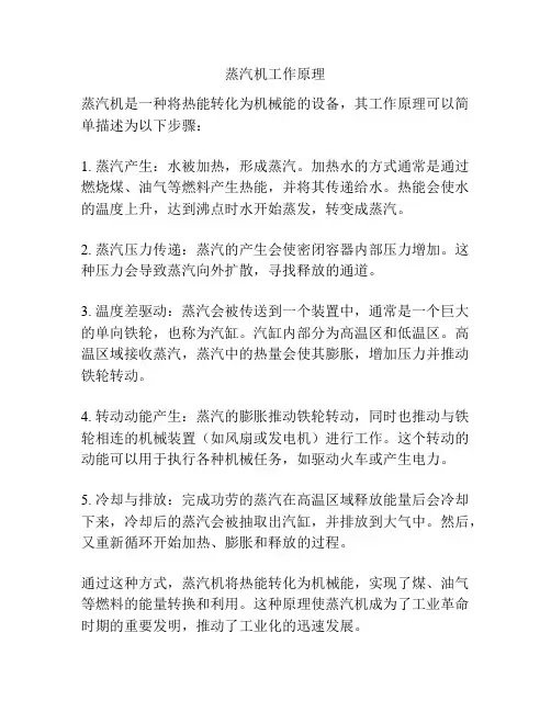 蒸汽机工作原理