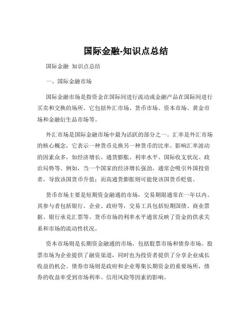 国际金融-知识点总结