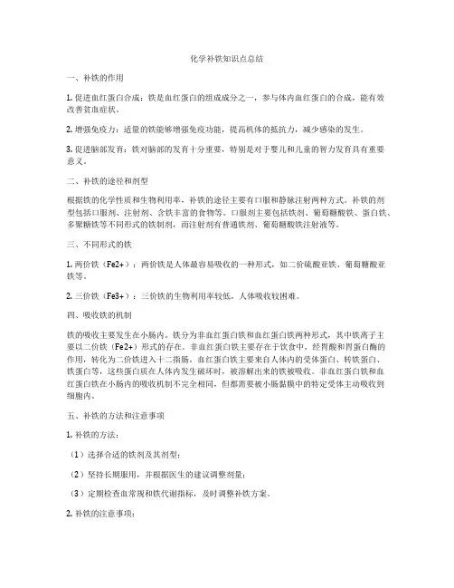 化学补铁知识点总结