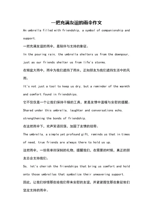 一把充满友谊的雨伞作文