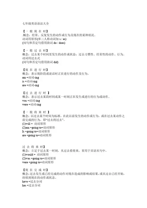 七年级英语语法大全