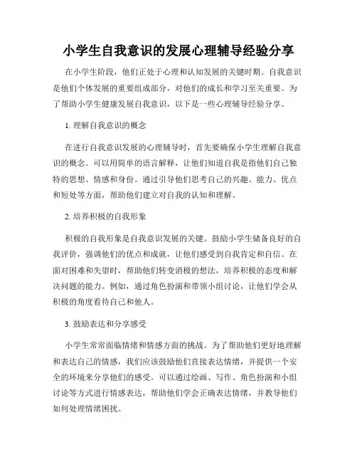 小学生自我意识的发展心理辅导经验分享
