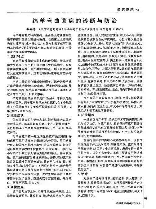 绵羊弯曲菌病的诊断与防治