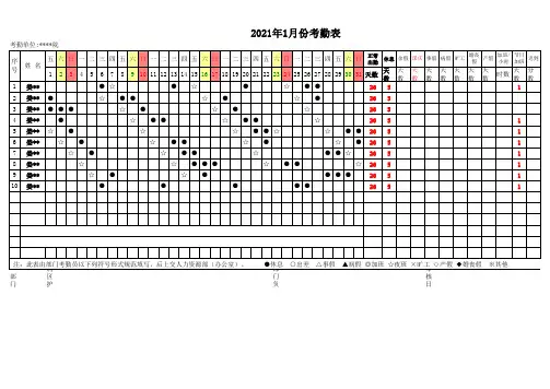 护士考勤表模板