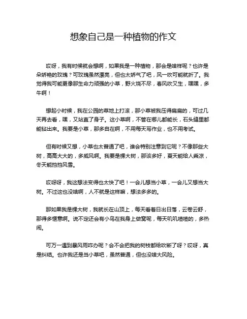 想象自己是一种植物的作文
