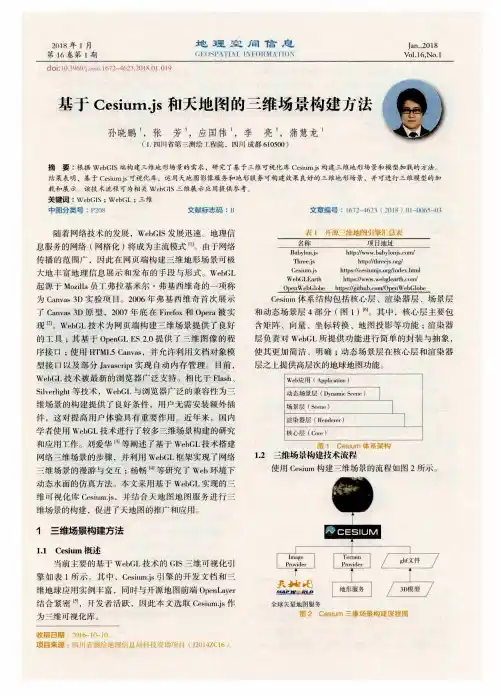 基于Cesium.js和天地图的三维场景构建方法