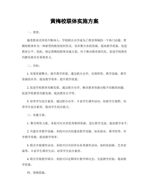 黄梅校联体实施方案