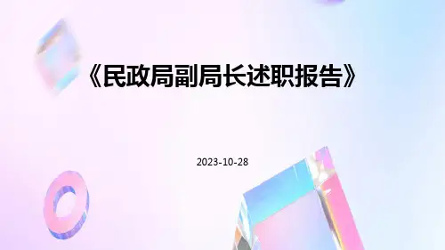 民政局副局长述职报告