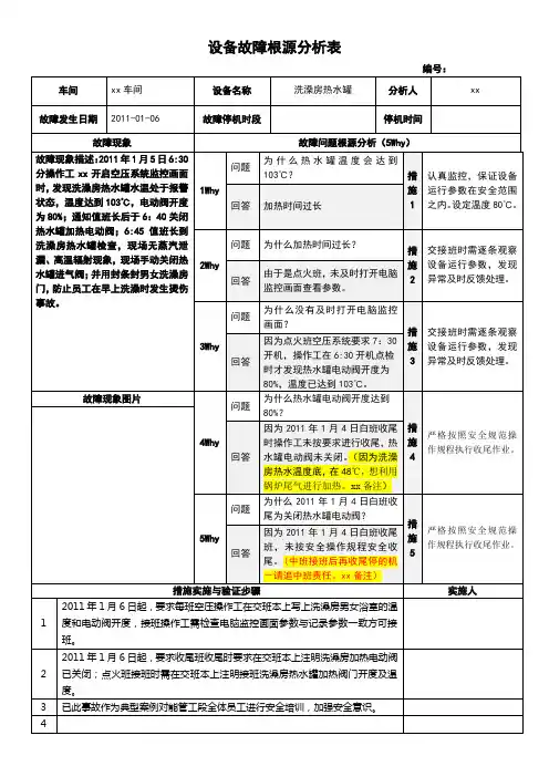 设备故障原因-分析表单