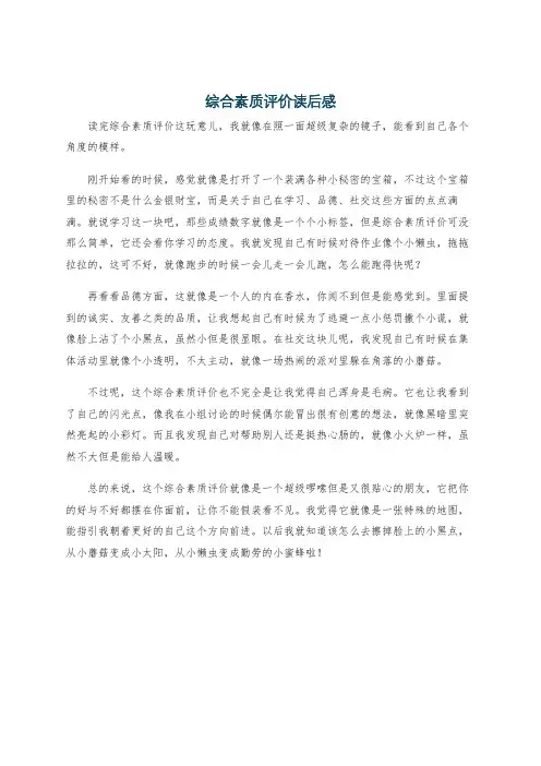 综合素质评价读后感