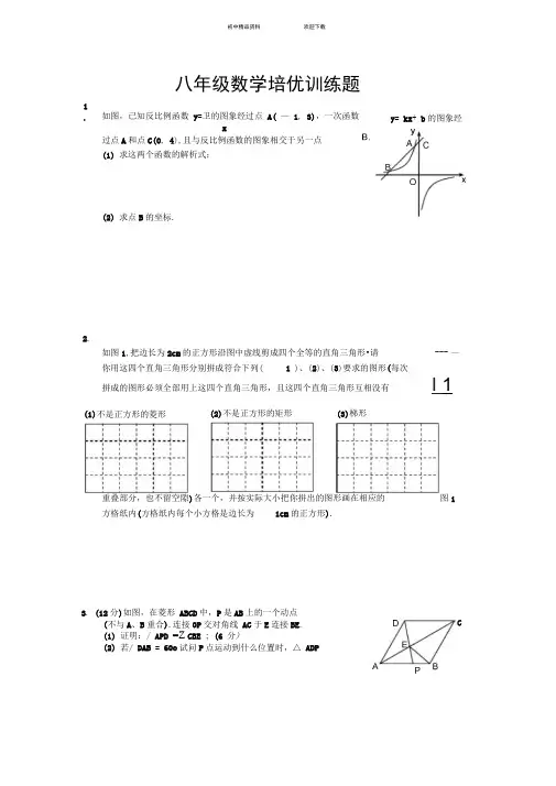 八年级数学(下)培优竞赛训练题