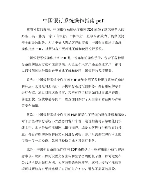 中国银行系统操作指南pdf