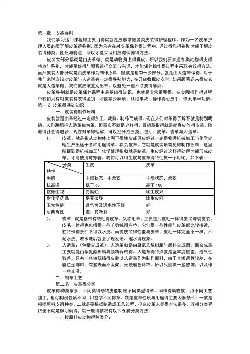 皮革护理基础知识