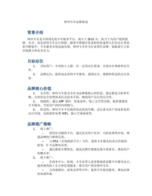 神州专车品牌策划