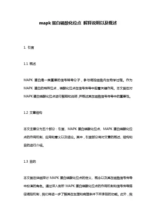 mapk蛋白磷酸化位点 解释说明以及概述