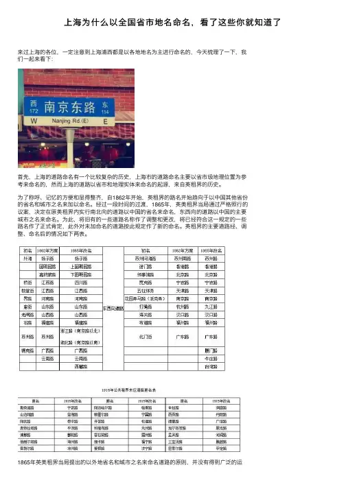 上海为什么以全国省市地名命名，看了这些你就知道了