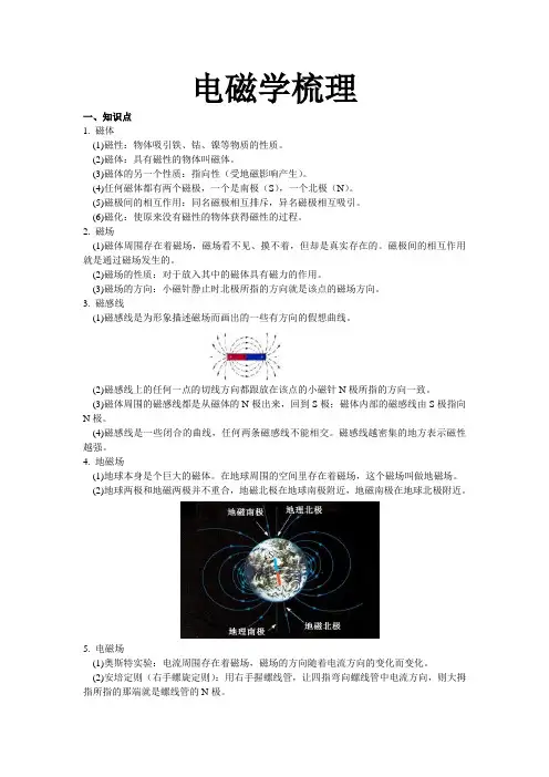 (完整word)初中物理中考复习电磁学梳理