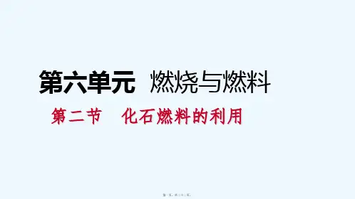 鲁教版九级化学全册第六章 第二节 化石燃料的利用