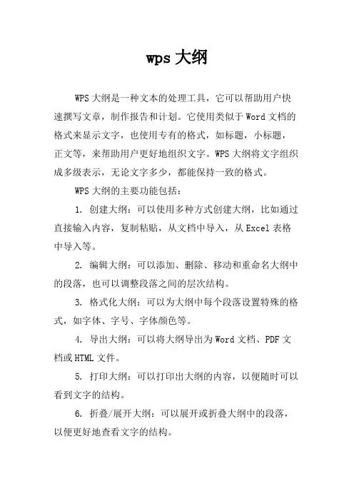 wps大纲