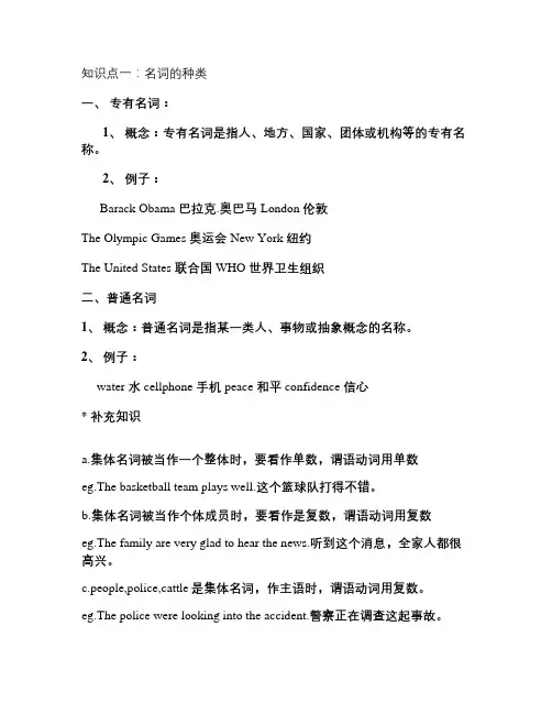 名词的种类及所有格解读