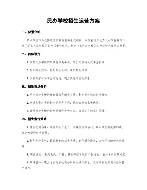 民办学校招生运营方案