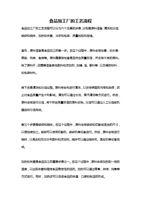食品加工厂的工艺流程
