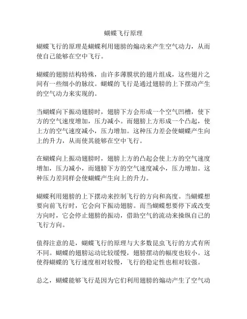 蝴蝶飞行原理