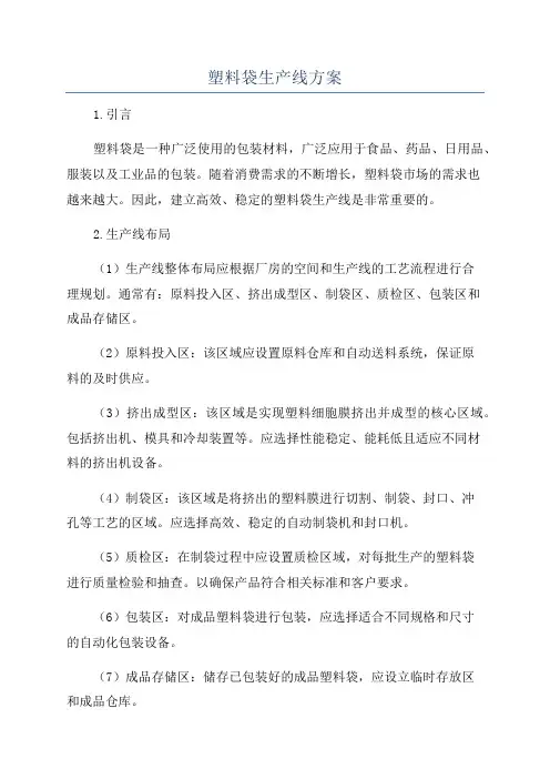 塑料袋生产线方案