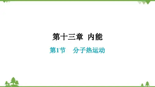 人教版初中物理九年级全册第十三章内能第1节分子热运动课件(1)