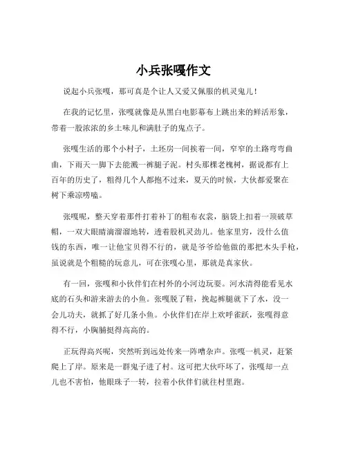 小兵张嘠作文