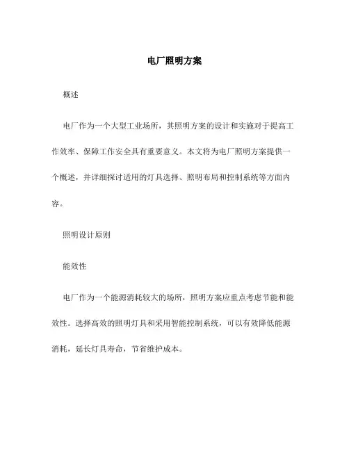 电厂照明方案