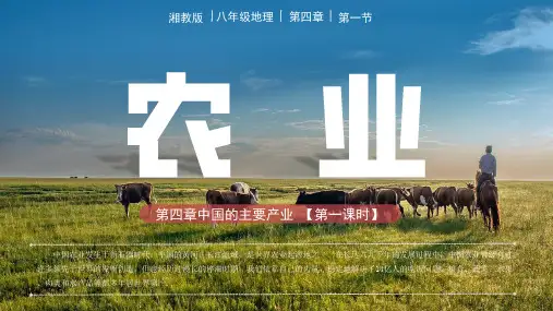 4.1农业(第1课时)(课件)八年级地理上册(湘教版)