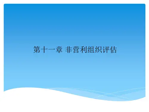 第十一章 非营利组织评估(王智慧)
