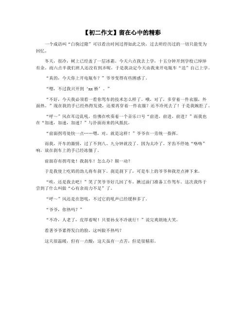 【初二作文】留在心中的精彩