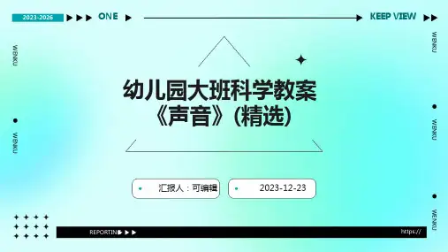 幼儿园大班科学教案《声音》(精选)ppt